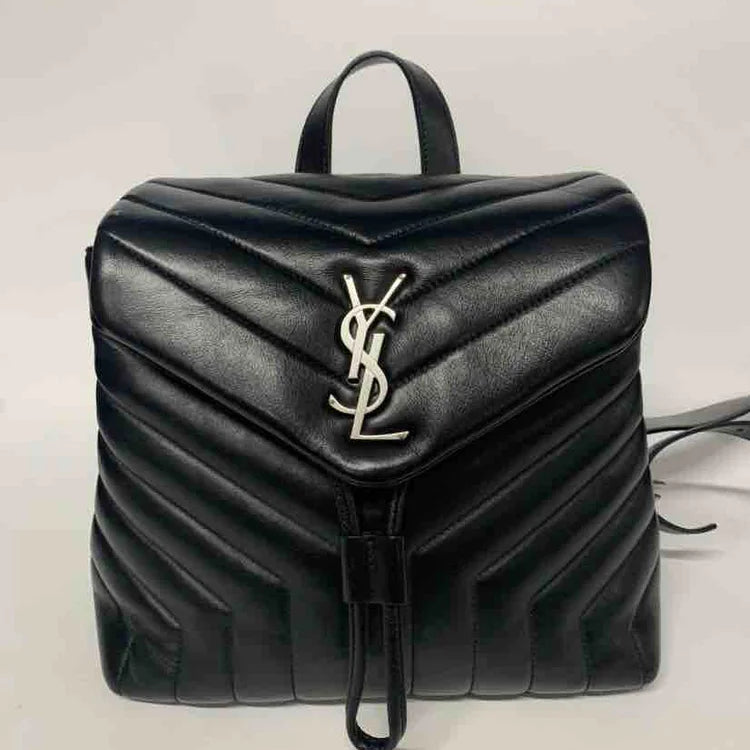 Ysl Calfskin Y Quilted MONOGRAMM Loulou Backpack Black Leather, Small | Studio Nafay