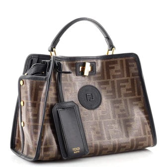 FENDI FF PEEKABOO DEFENDER GLAZED CANVAS & LEATHER MINI SATCHEL - Produktbild 2