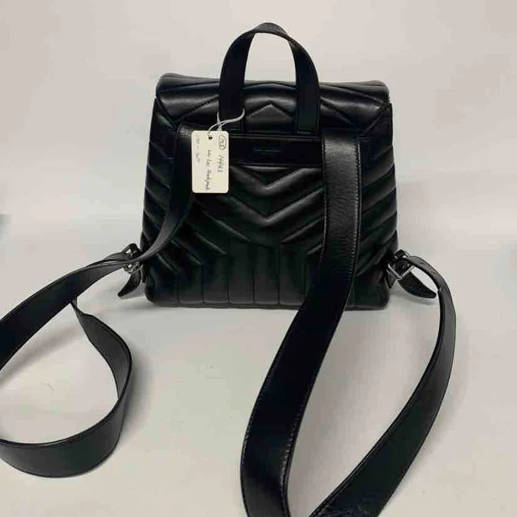 Ysl Calfskin Y Quilted MONOGRAMM Loulou Backpack Black Leather, Small