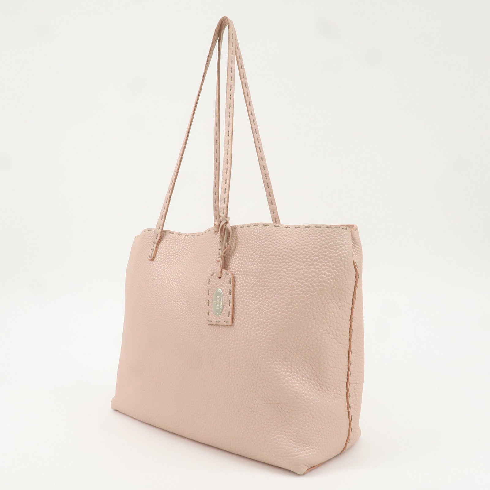 FENDI Selleria Leder Shopper Metallic Rosa