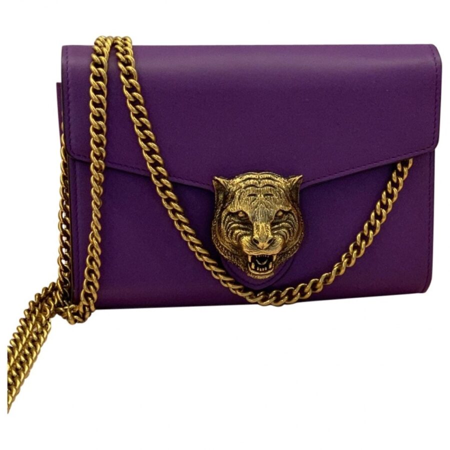Gucci animalier purple leather clutch bag | Studio Nafay