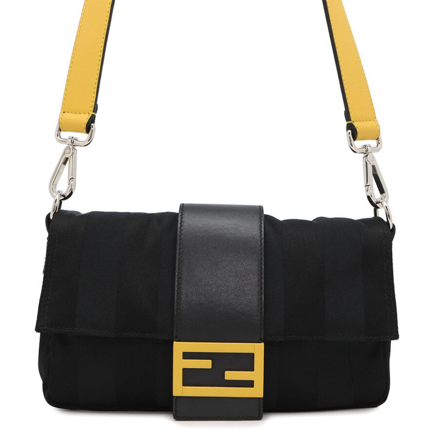 FENDI Pecan Bucket for Men Black/Yellow7VA472 Nylon Leather | Studio Nafay
