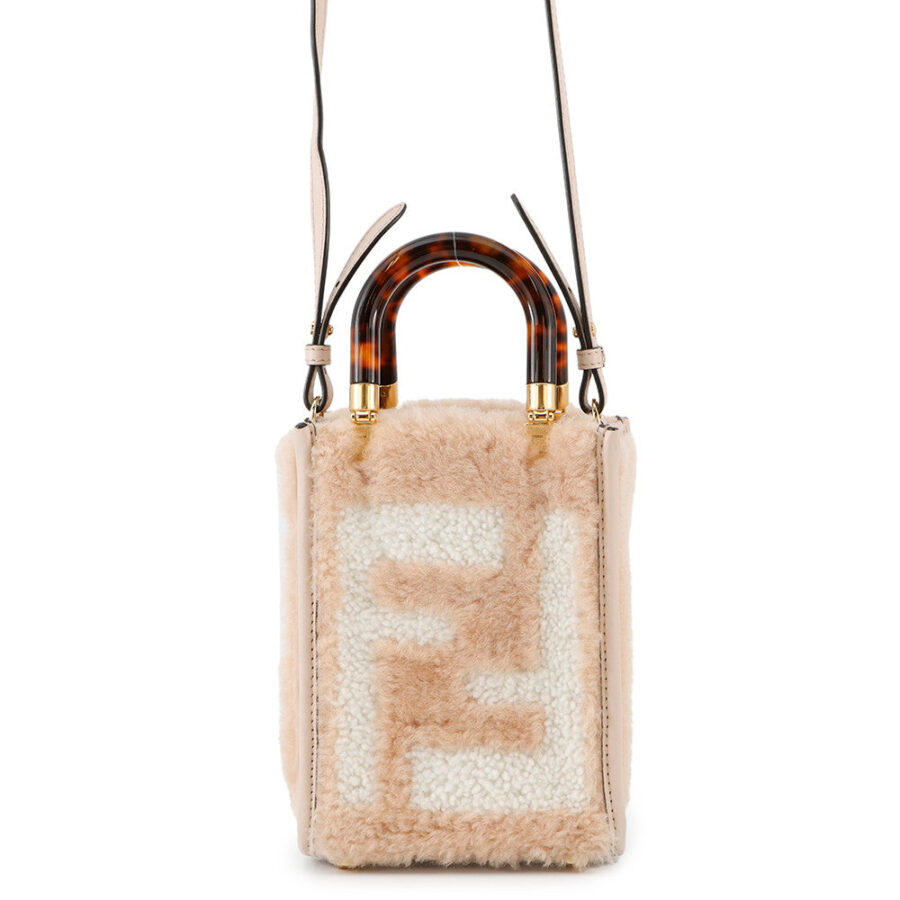 FENDI Sunshine shopper Pink8BS051 Mouton Leather | Studio Nafay
