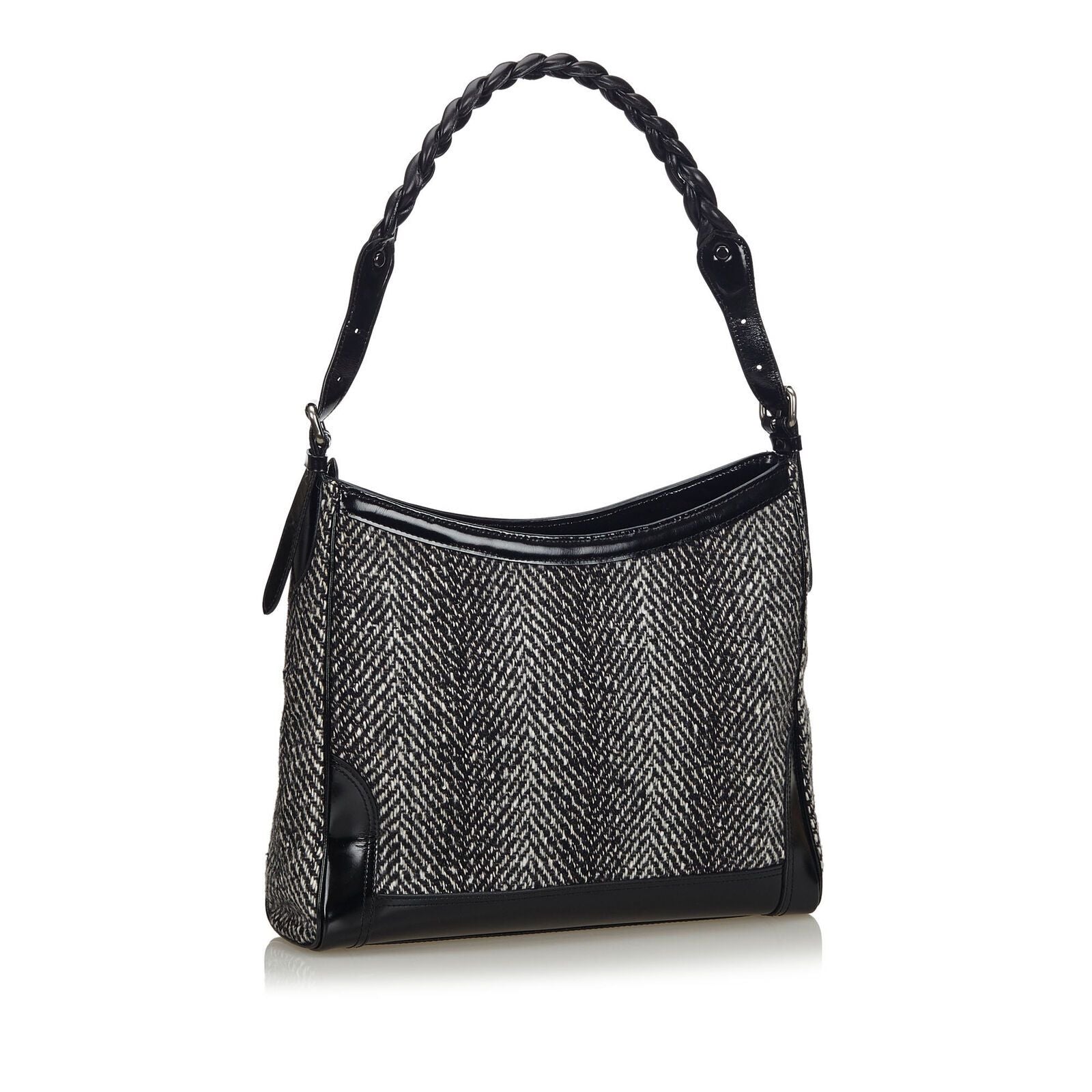 Burberry Schwarz Wool Fabric Schultertasche United Kingdom