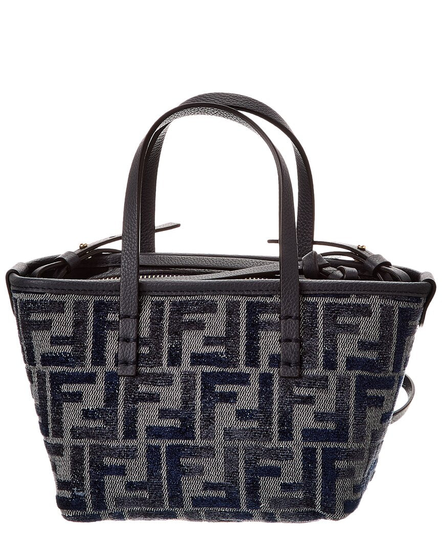 Fendi Roll Mini Ff Canvas & Leder Shopper