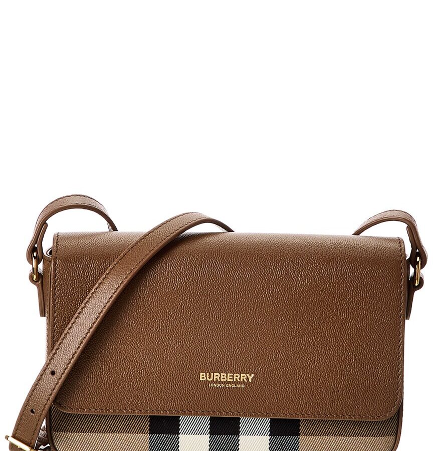 Burberry Check Canvas & Leather Crossbody | Studio Nafay