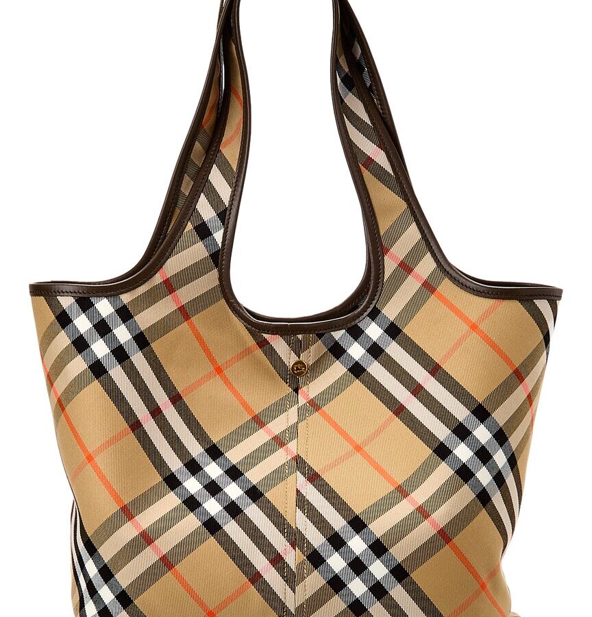 Burberry Check Small Canvas & Leather Tote | Studio Nafay