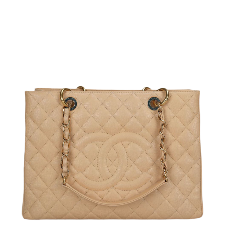 Chanel Tote beige bag – front view