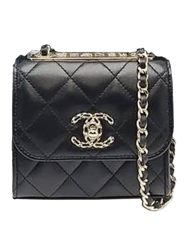 Trendy CC Logo Lammleder Kette Mini-Tasche Schwarz Chanel