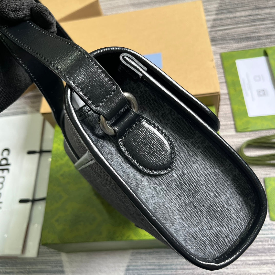Designer Messenger black bag – front view