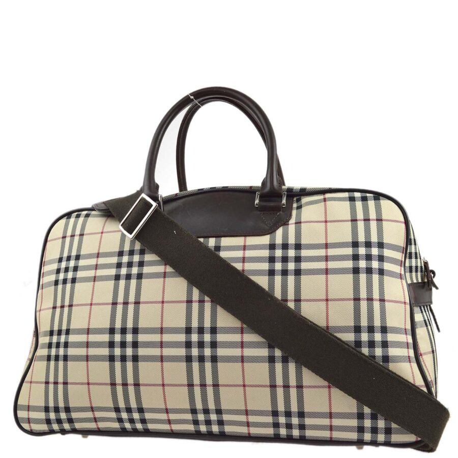 Burberry Beige Check 2way Duffle Shoulder HandBag 181832 | Studio Nafay