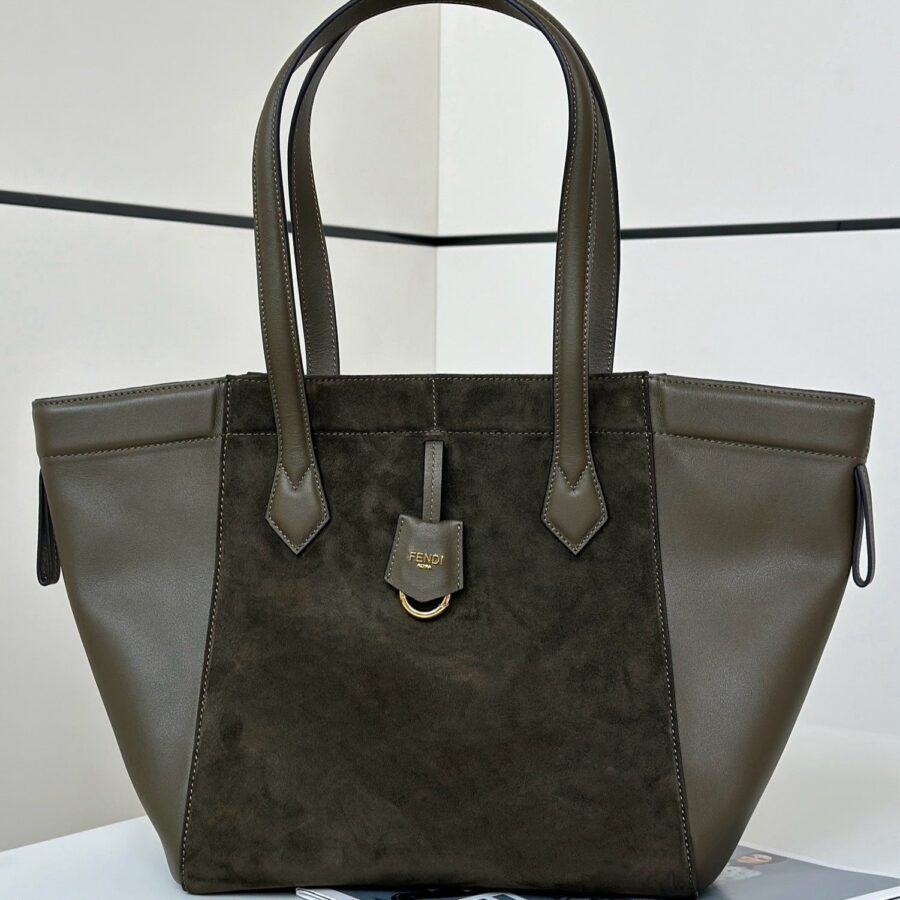 ORIGAMI MEDIUM 27 IN ARMY GREEN LAMBSKIN AND SUEDE | Studio Nafay