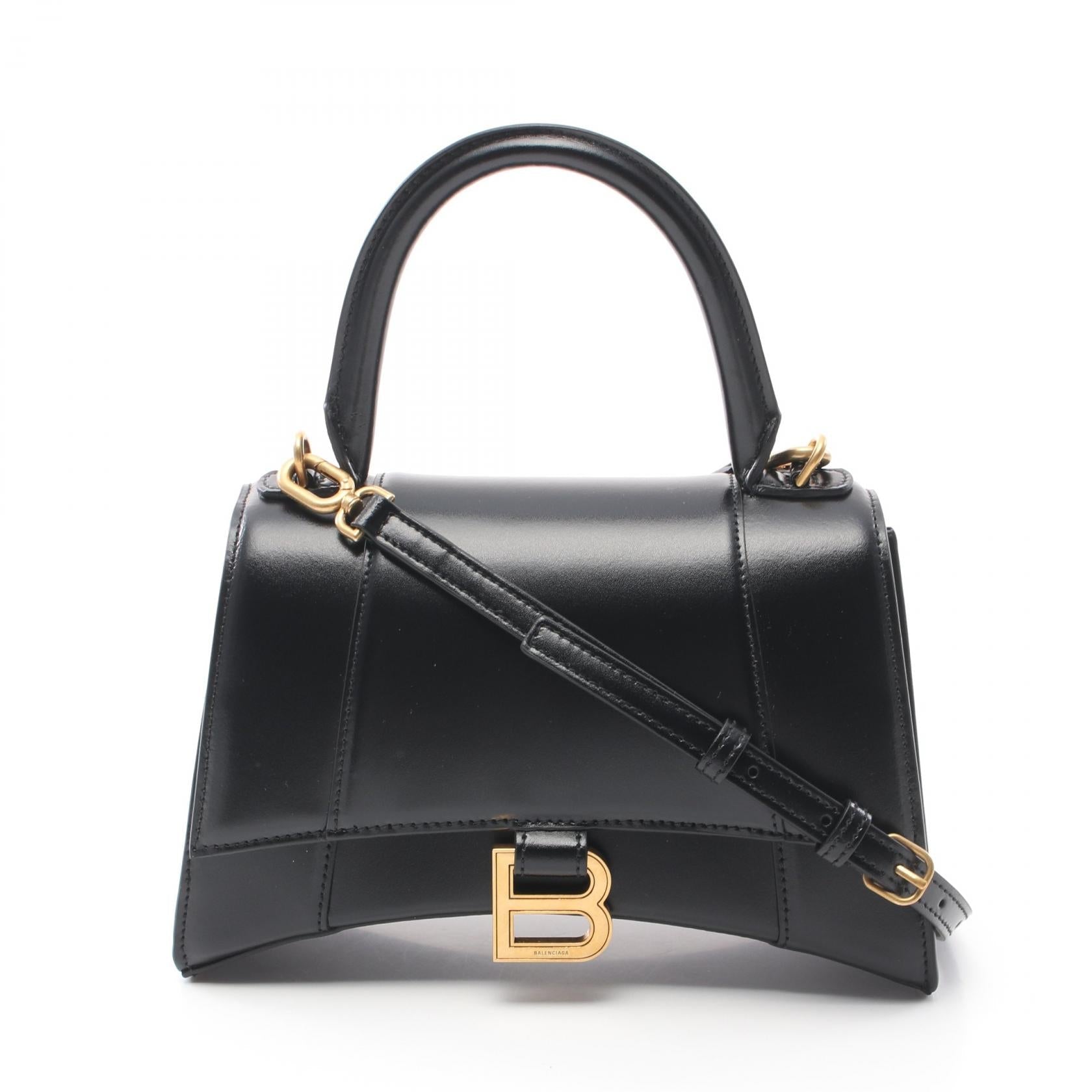 Balenciaga Hourglass black bag – front view