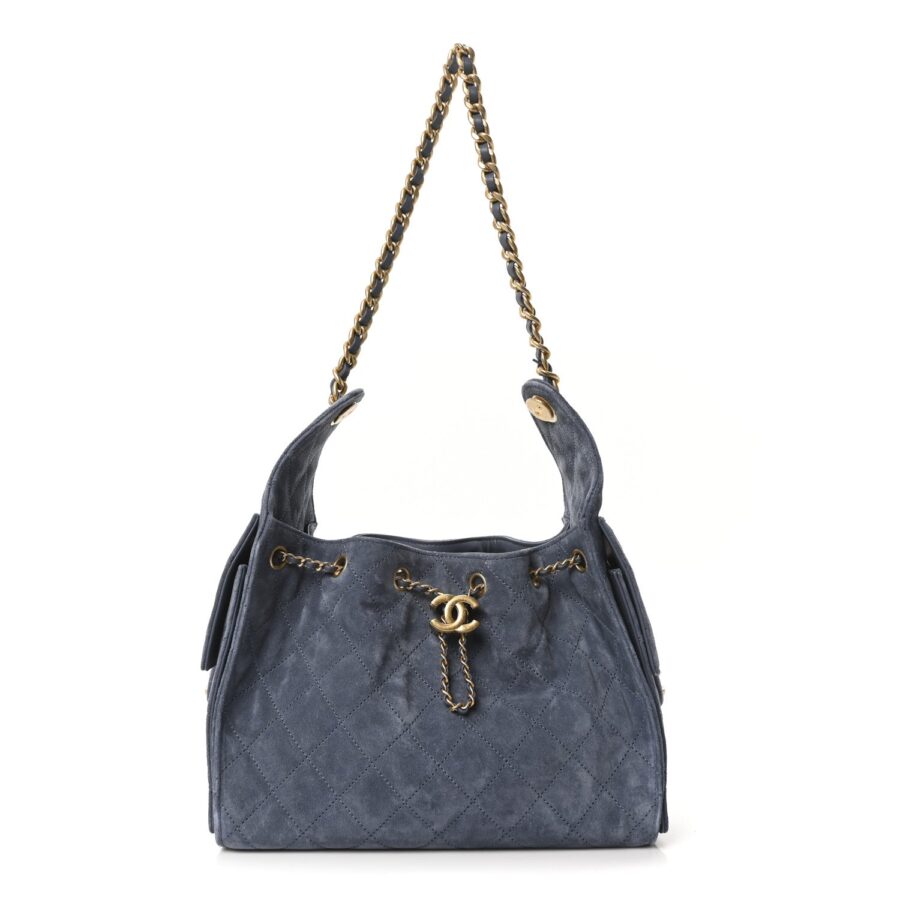 Chanel handbag blue – front view