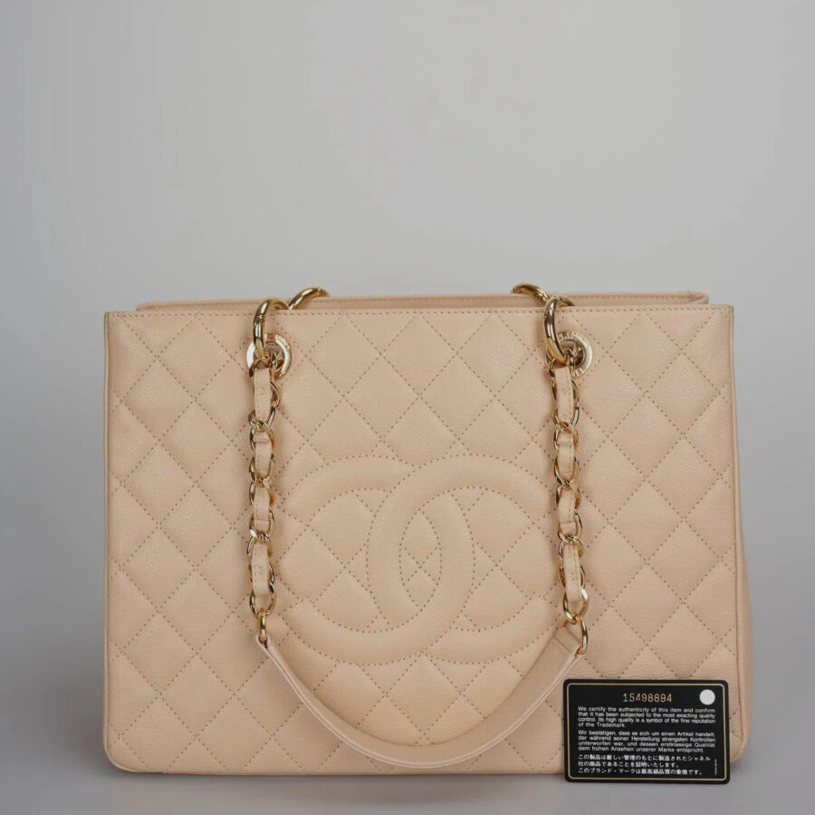 Chanel Tote beige bag – front view