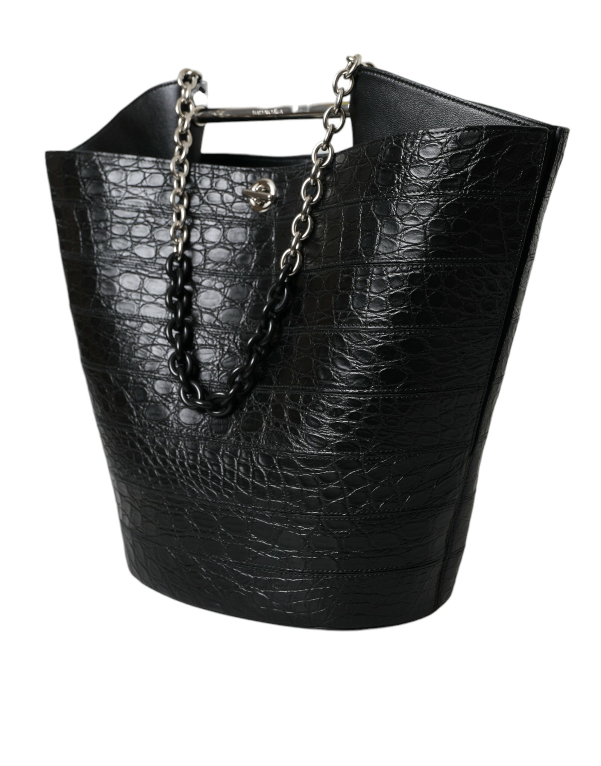 Balenciaga Schwarze Exotic Skin Leder Maxi Beuteltasche Shopper Handtasche