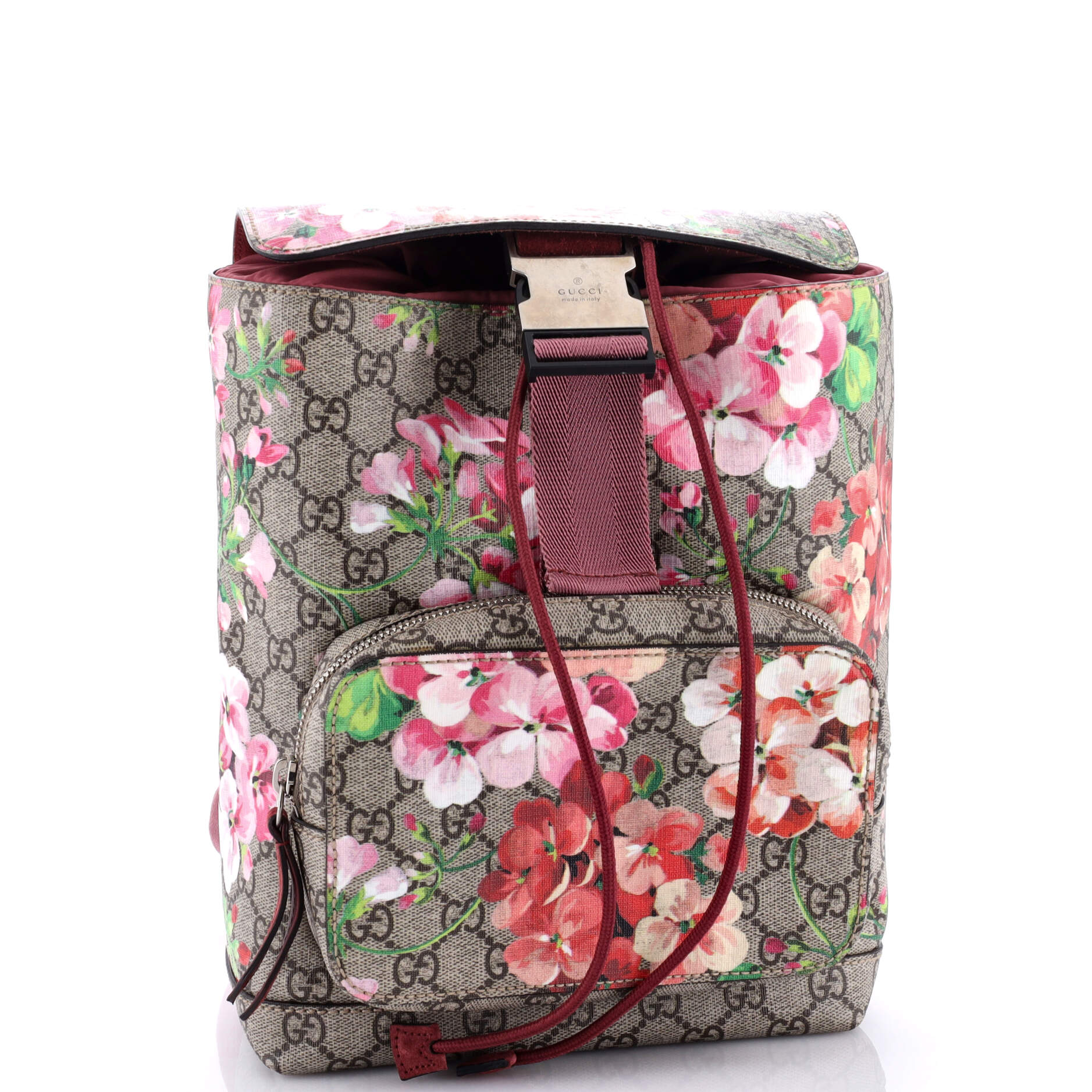Schnallen-Rucksack Blooms Print GG Beschichtete Canvas Small