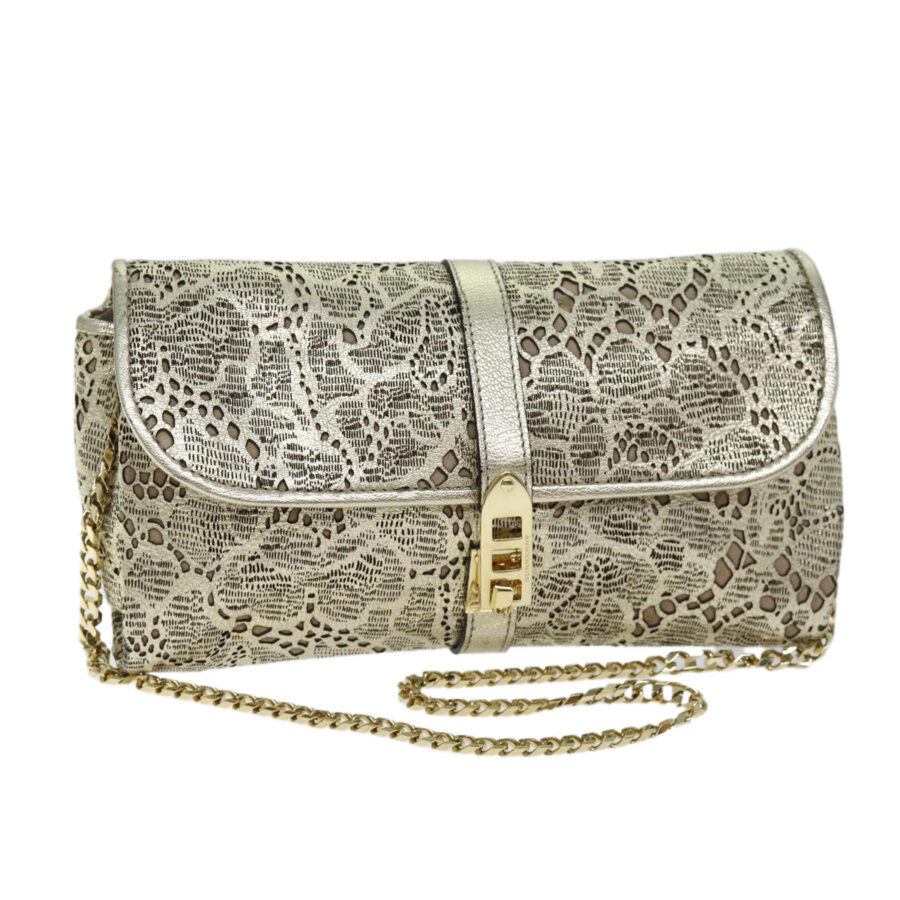 BURBERRY Chain Shoulder Bag Leather Gold Auth 74996 | Studio Nafay