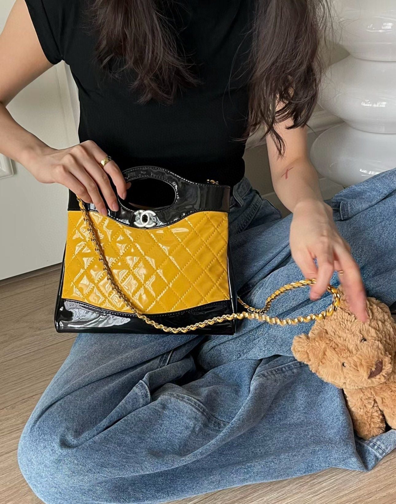 Chanel Tasche Mini Chip Bag *cm gelb