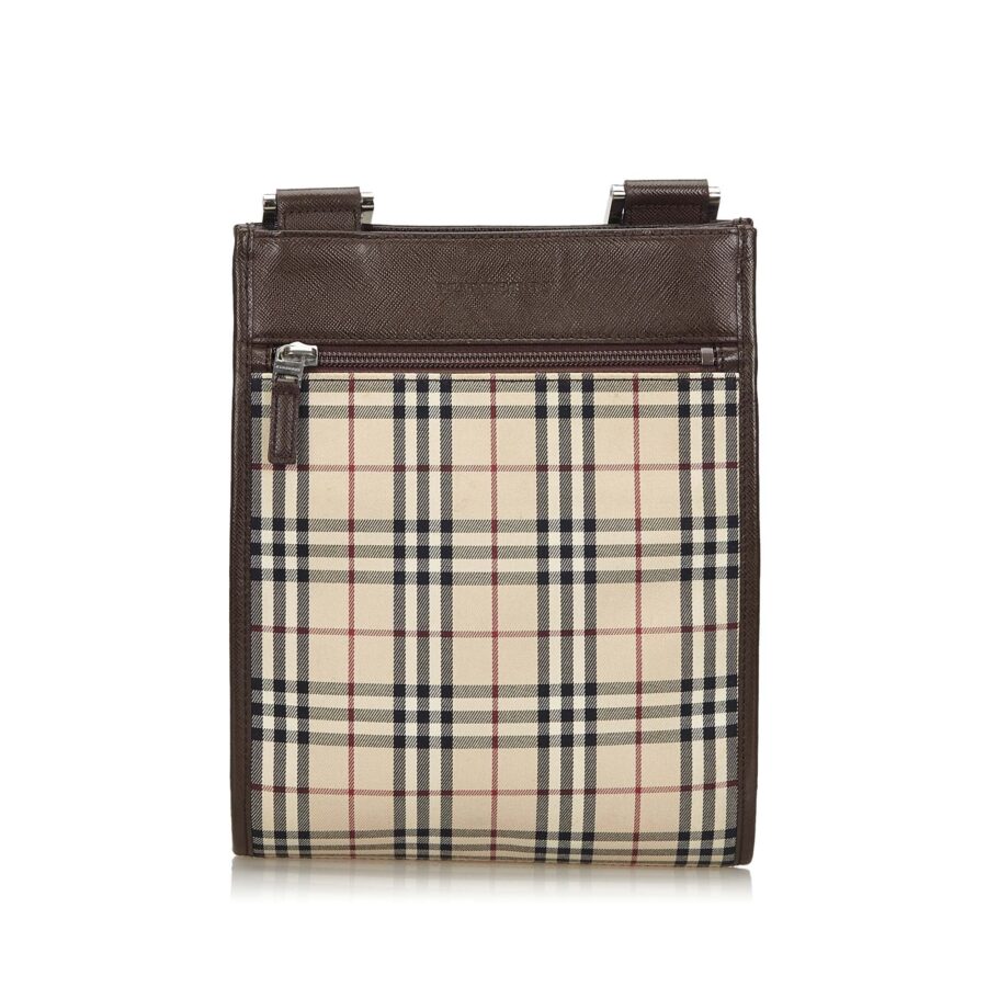Burberry Brown Ho Check Nylon Crossbody Bag United Kingdom | Studio Nafay