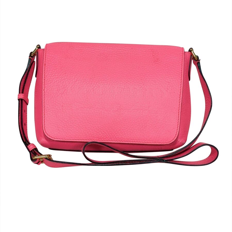 Burberry - Hot Pink Pebbled Leather Front Flap Crossbody Bag | Studio Nafay