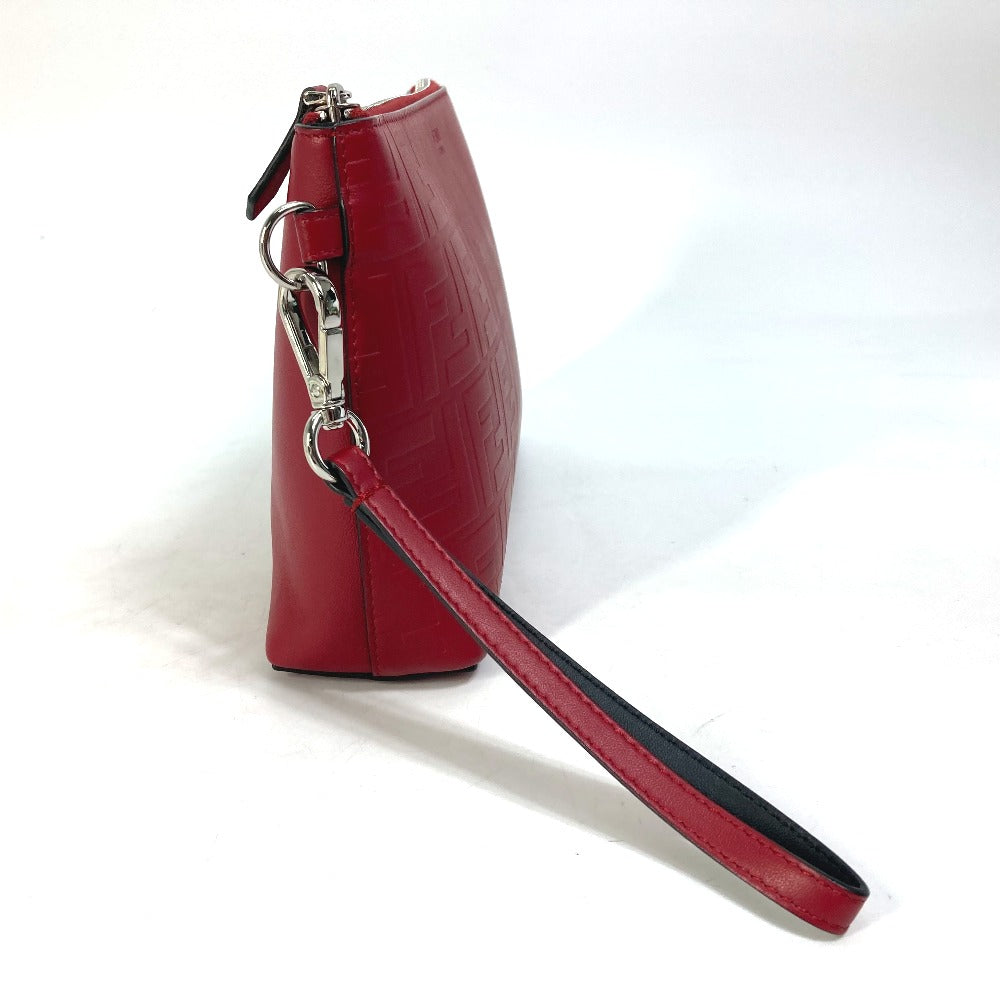 FENDI Clutch Leder Rot Zucca Herren