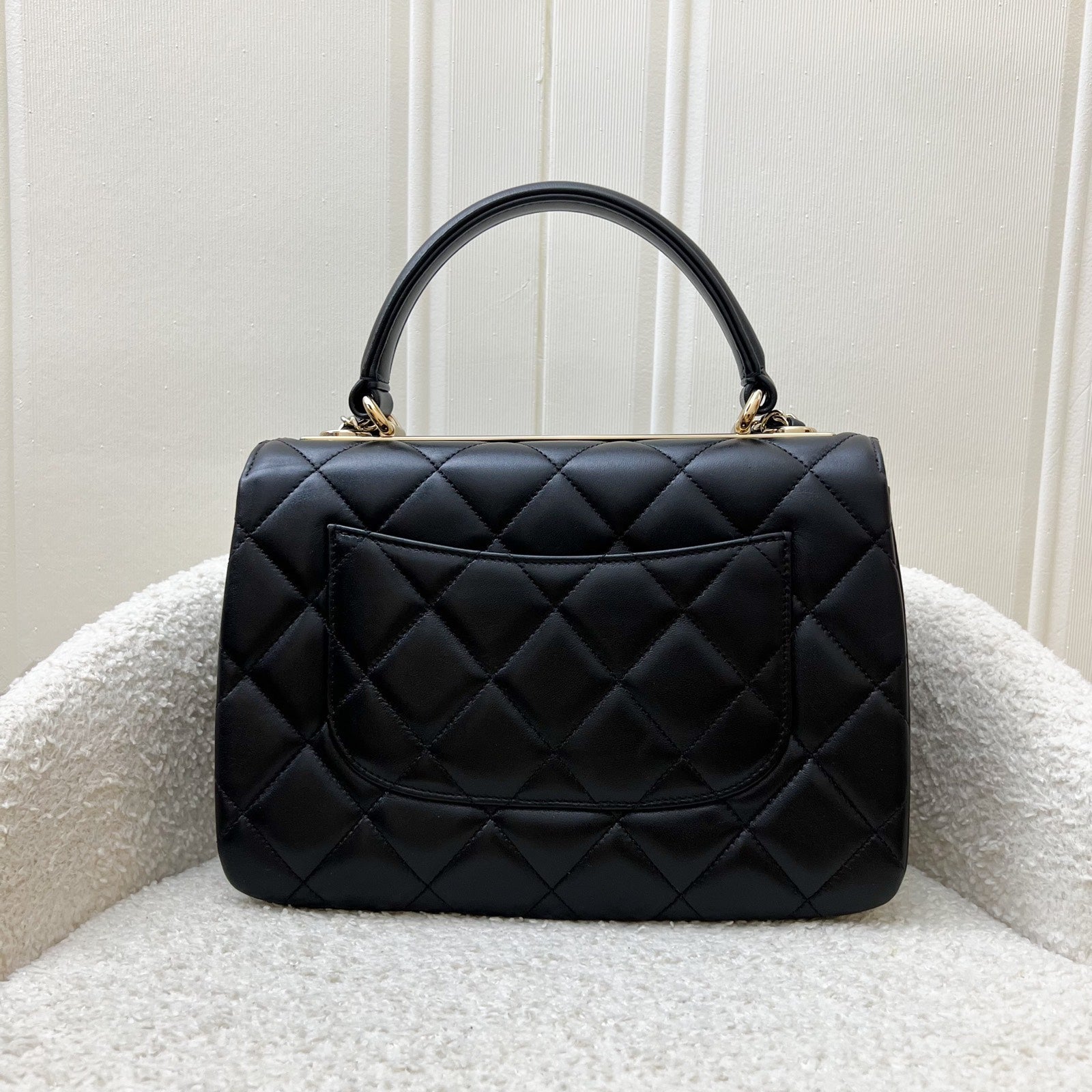 Chanel Small Trendy CC Top Handle Flap in Schwarz Lammleder LGHW (Model: ) Handtasche