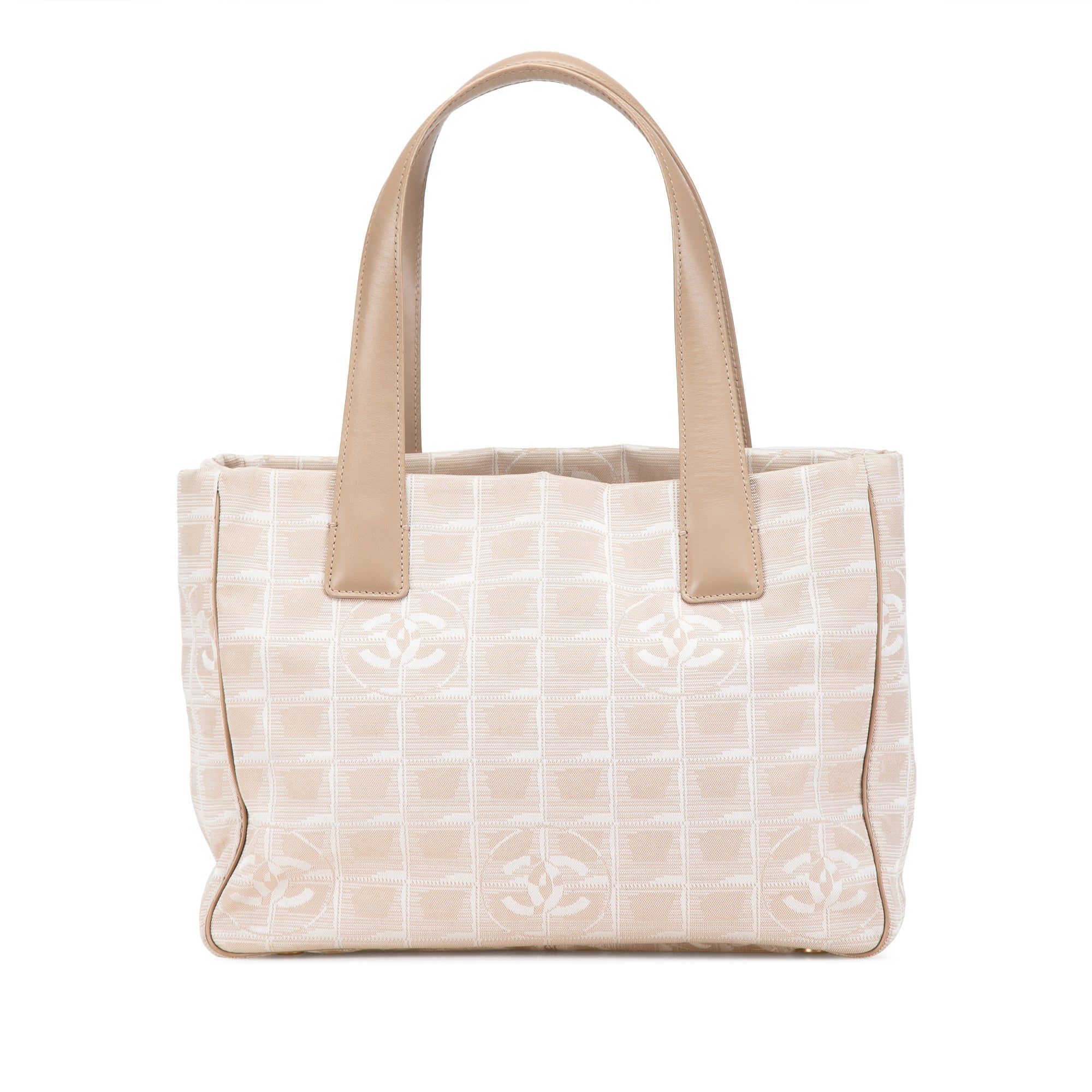 Beige Chanel Nylon New Travel Line Shopper
