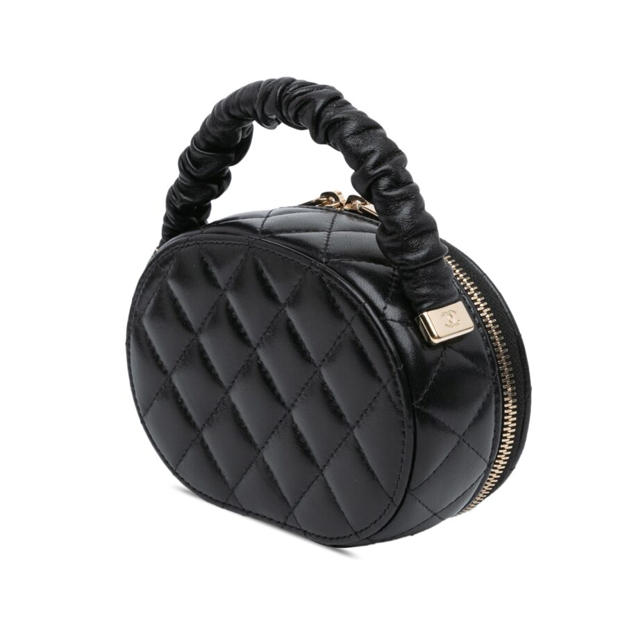 Chanel Top Handle black bag – front view