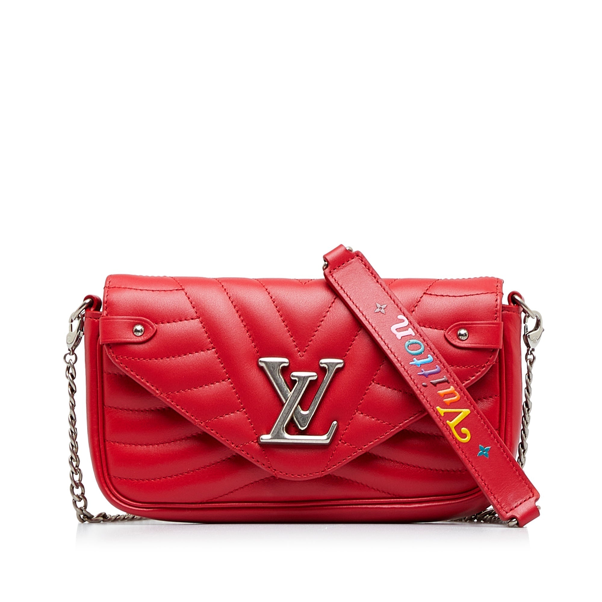 Rot Louis Vuitton New Wave Chain Pochette Crossbody-Tasche