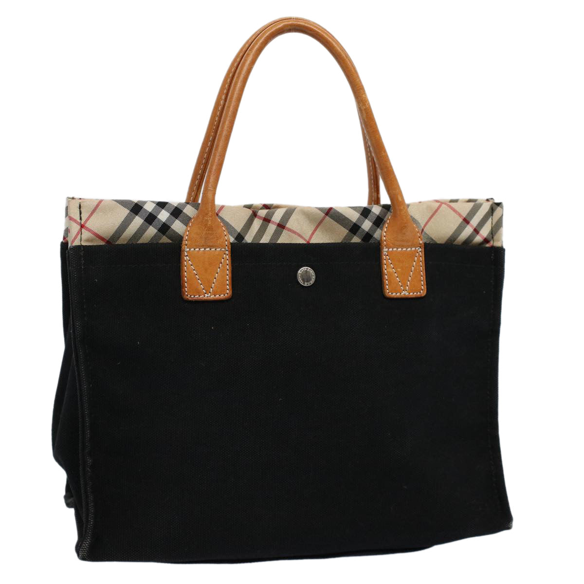 Burberry Blau Label Hand Bag Canvas Schwarz Auth bs10228