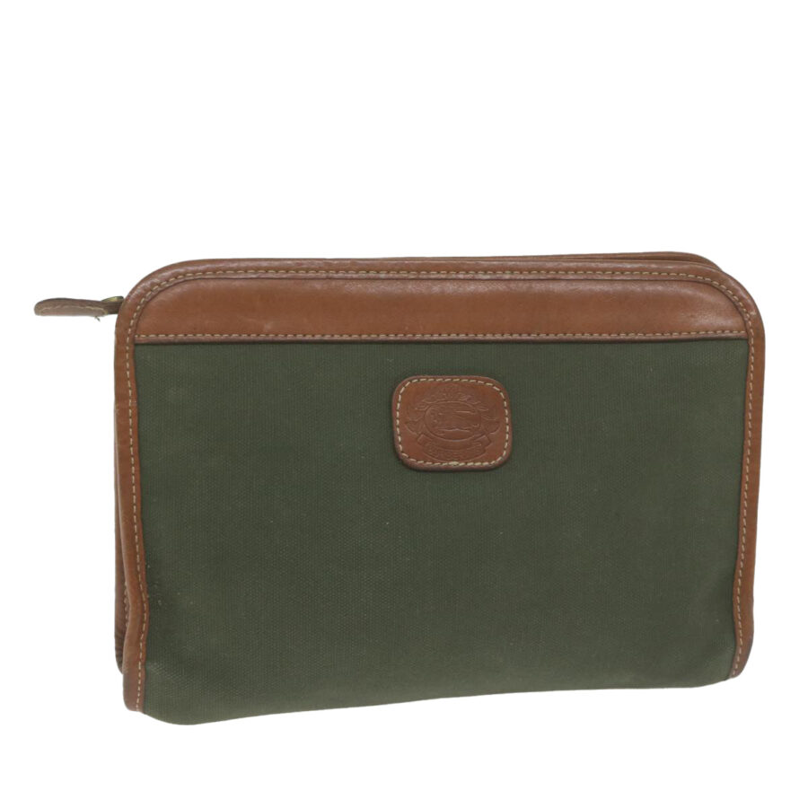 BURBERRYSs Clutch Bag Canvas Khaki Auth bs11841 | Studio Nafay
