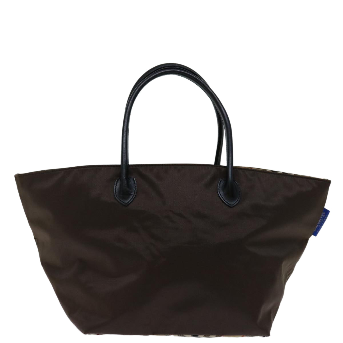 BURBERRYSs Blau Label Hand Bag Nylon Braun Auth bs12550