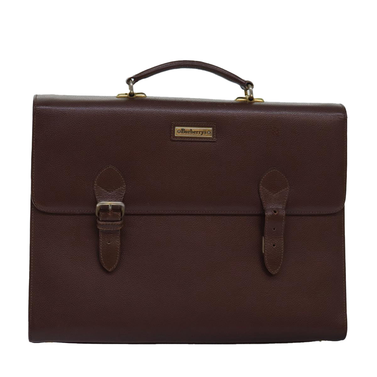 BurberrySs Hand Bag Leder Braun Auth bs14914