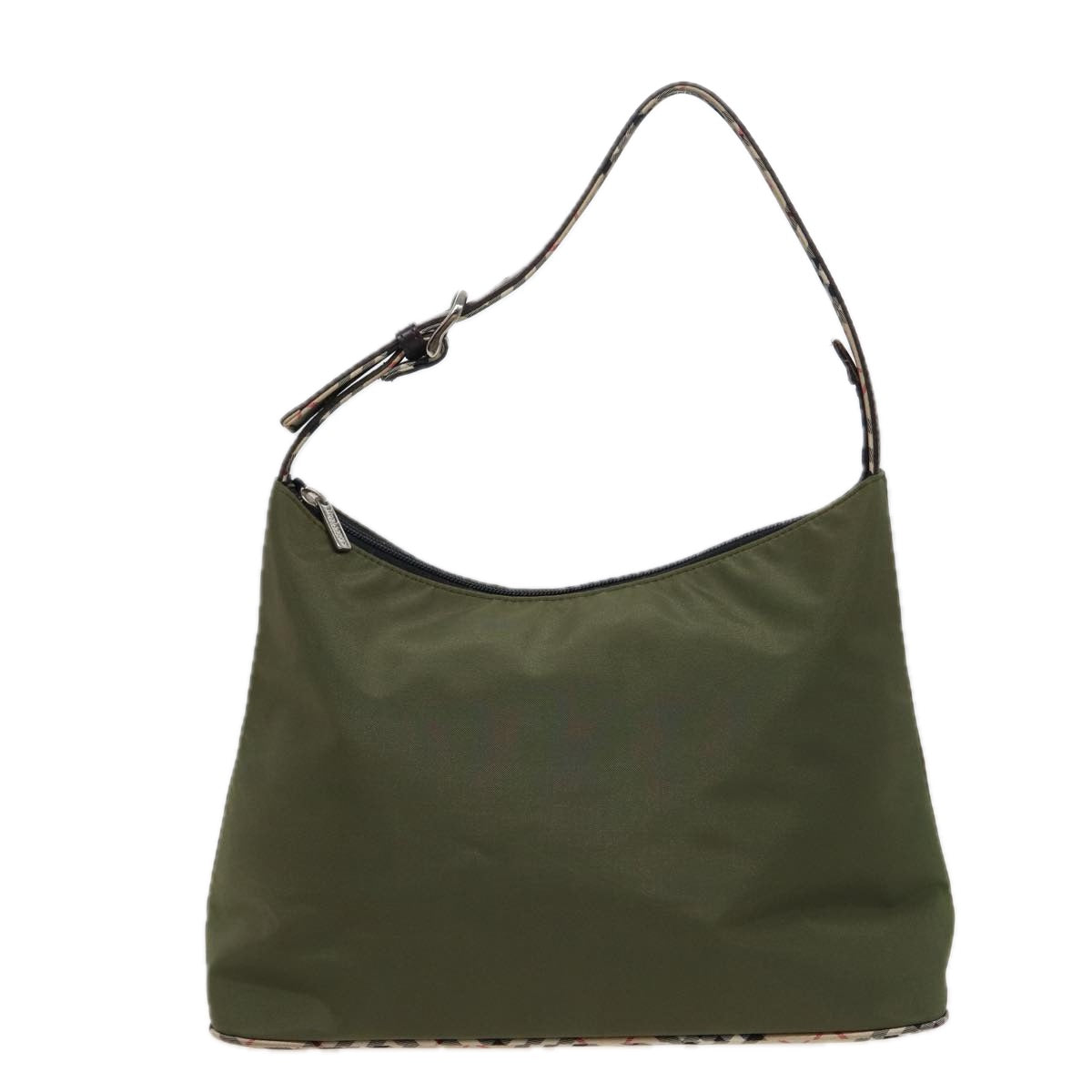 BurberrySs Blau Label Schultertasche Nylon Khaki Auth bs15353