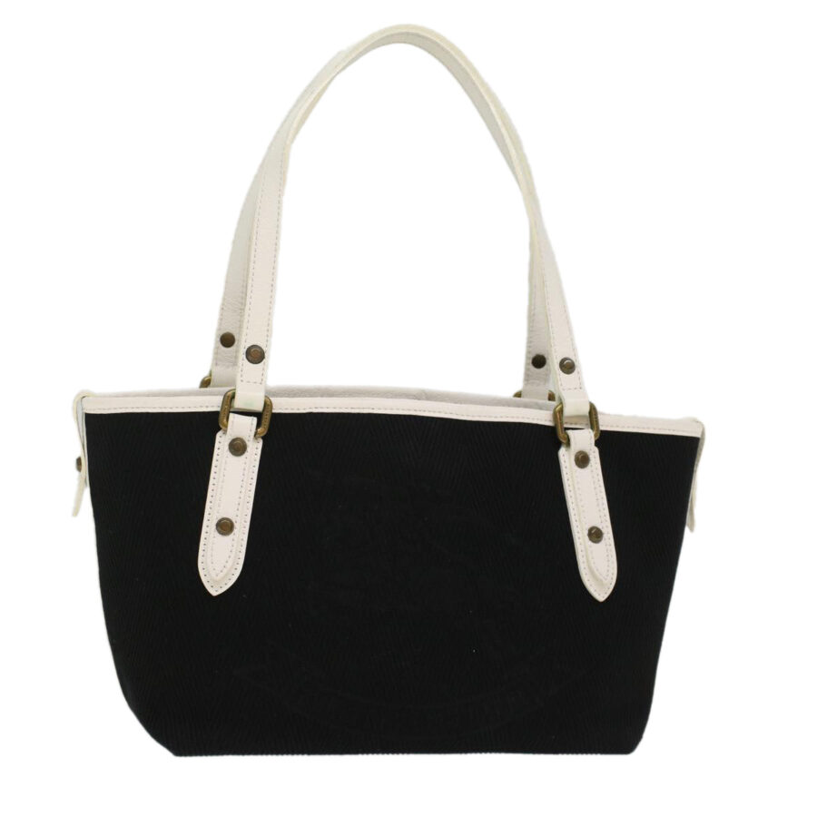 BURBERRY Blue Label Tote Bag Canvas Leather Black Auth bs7373 | Studio Nafay