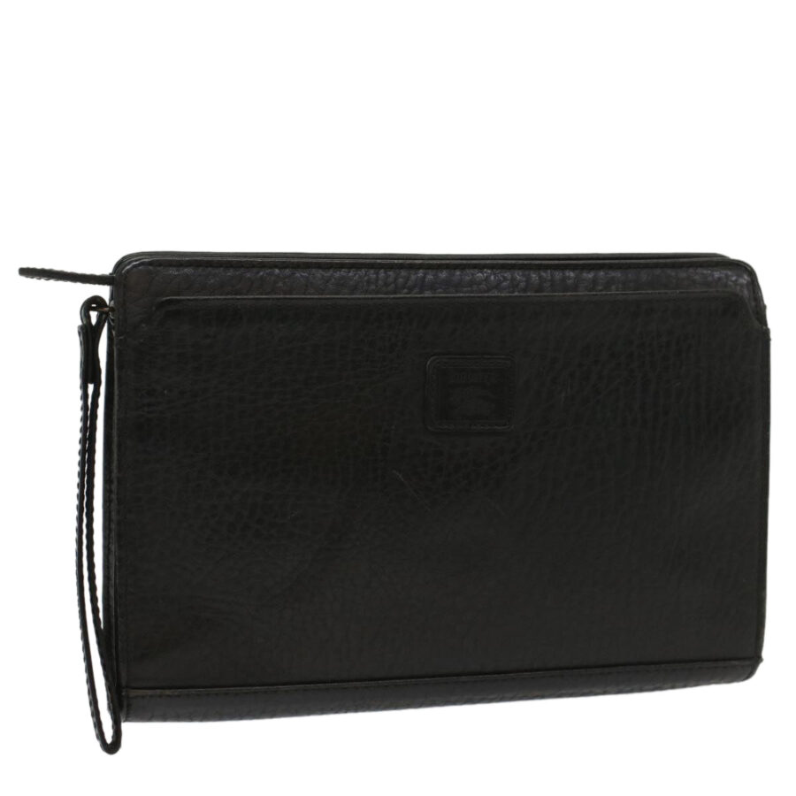 BURBERRYSs Clutch Bag Leather Black Auth bs8538 | Studio Nafay