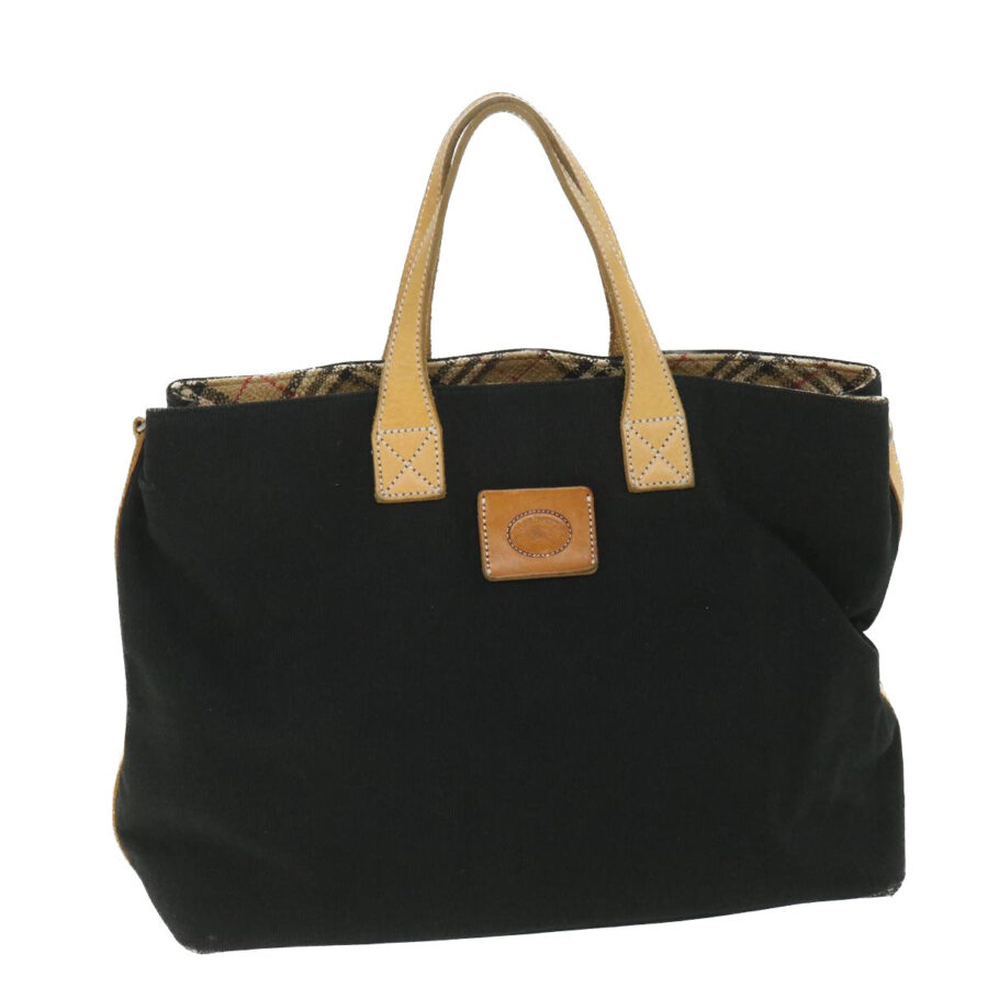 BURBERRYSs Blue Label Tote Bag Canvas Black Auth bs9105 | Studio Nafay