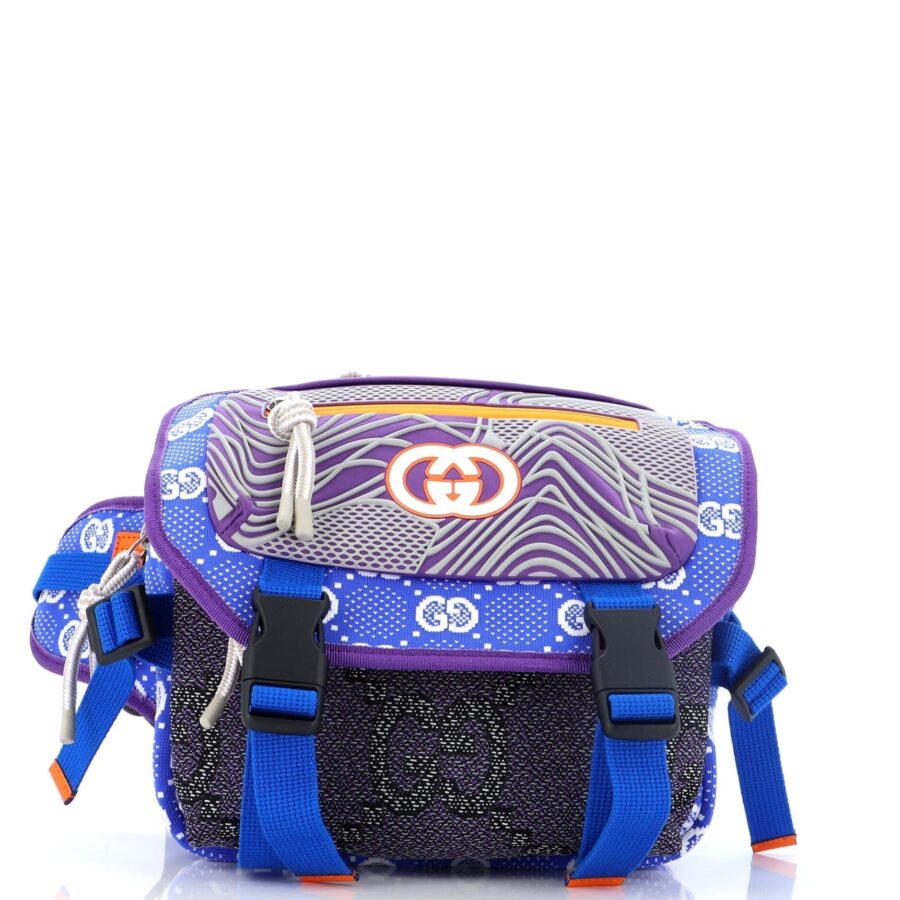 Buckle Flap Chest Strap Backpack GG Fabric with Rubber | Studio Nafay
