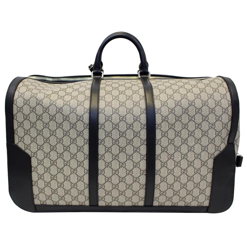 Gucci Bamboo Tassel Shopper Duffle Carry-on 406382 Beige Gg Supreme Canvas Wochenend-/Reisetasche
