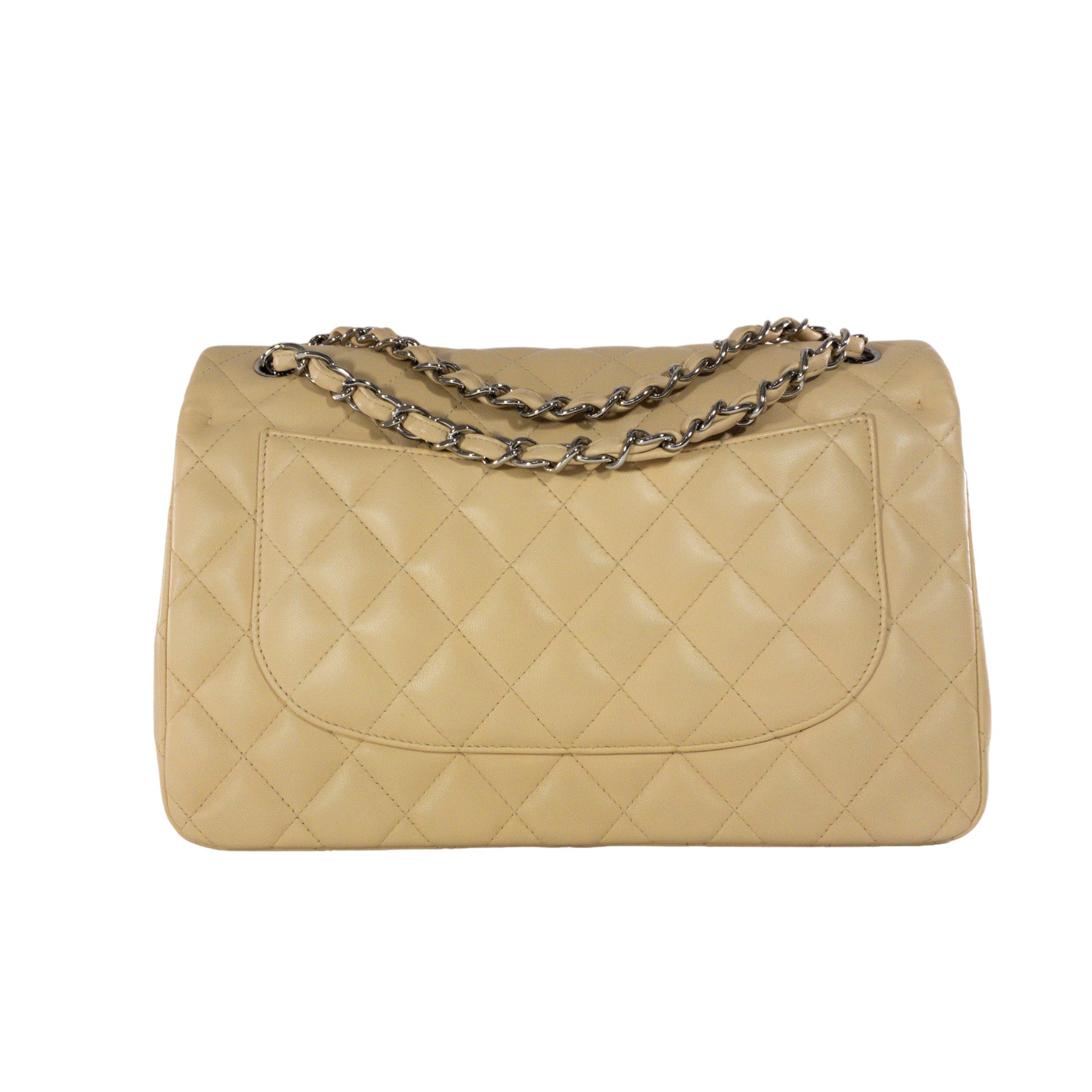 Chanel Beige Lammleder Jumbo Classic Flap SHW