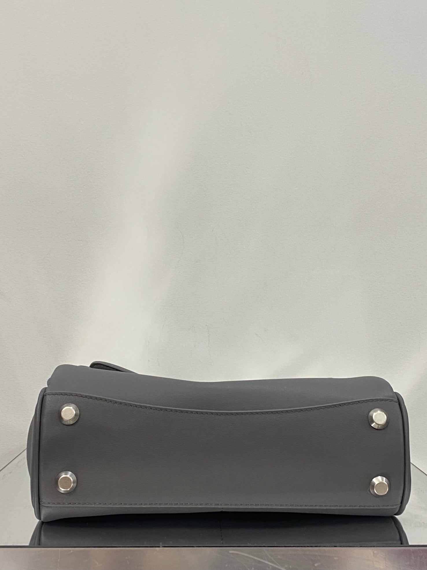 RODEO SMALL BAG 29 IN GREY SMOOTH CALFSKIN SILVER HARDWARE