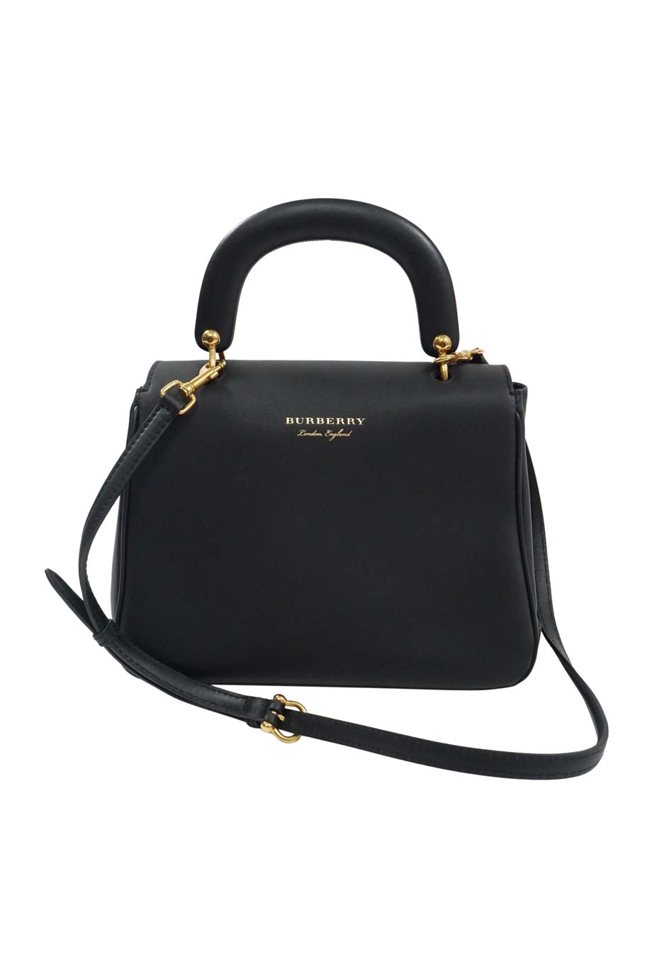 BURBERRY Schwarz Mittel Trench Leder DK88 Top Handle Bag mit detachable shoulder Gurt