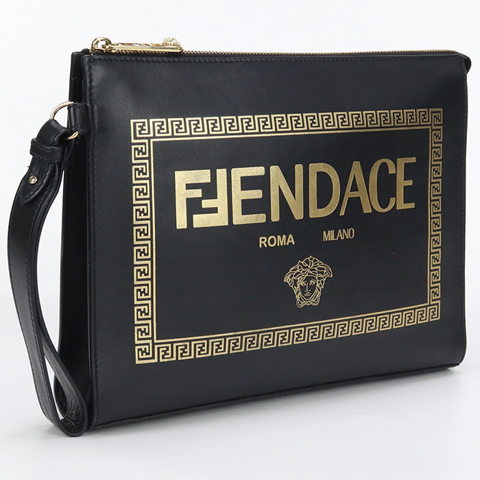 Fendi Clutch black bag – front view